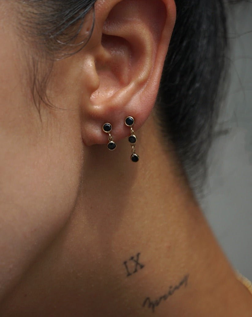 TRI ONYX STUD - DE.FINE Collection Jewelry