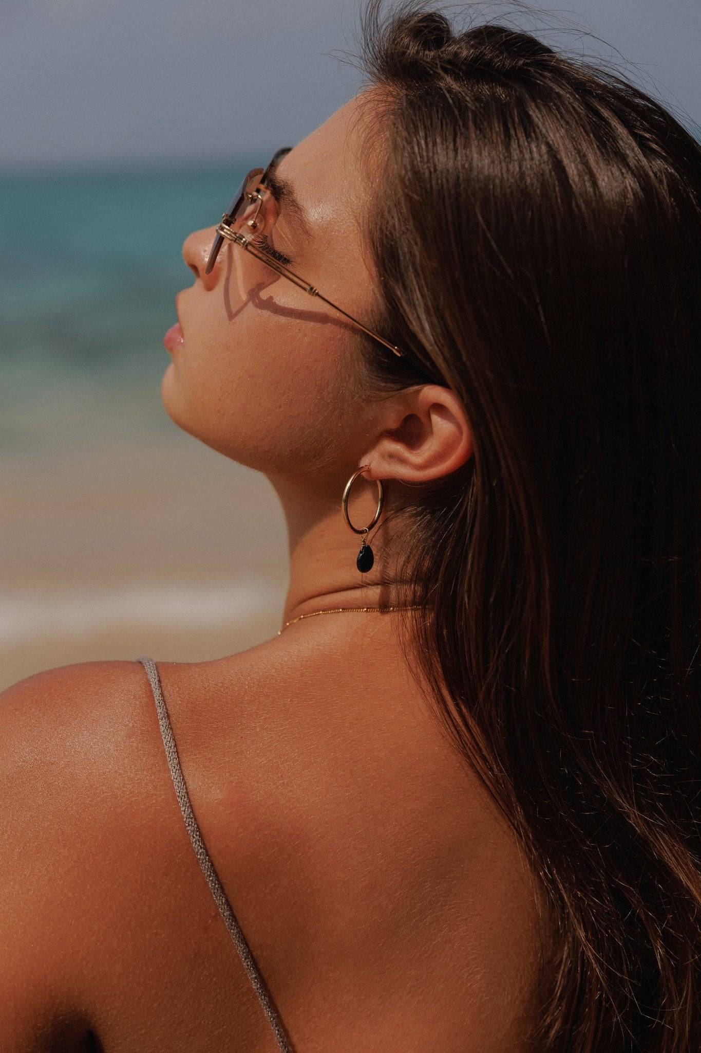 BLUE GOLDSTONE HOOPS - DE.FINE Collection Jewelry