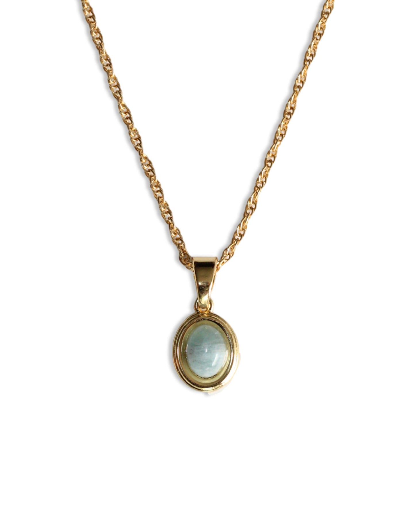 BLUE AGATE OVAL NECKLACE - DE.FINE Collection Jewelry