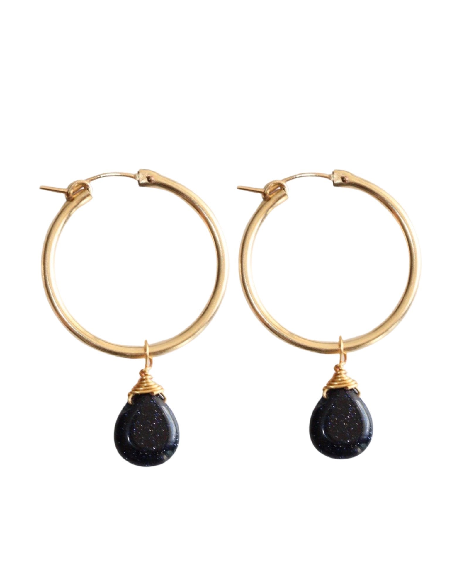 BLUE GOLDSTONE HOOPS - DE.FINE Collection Jewelry