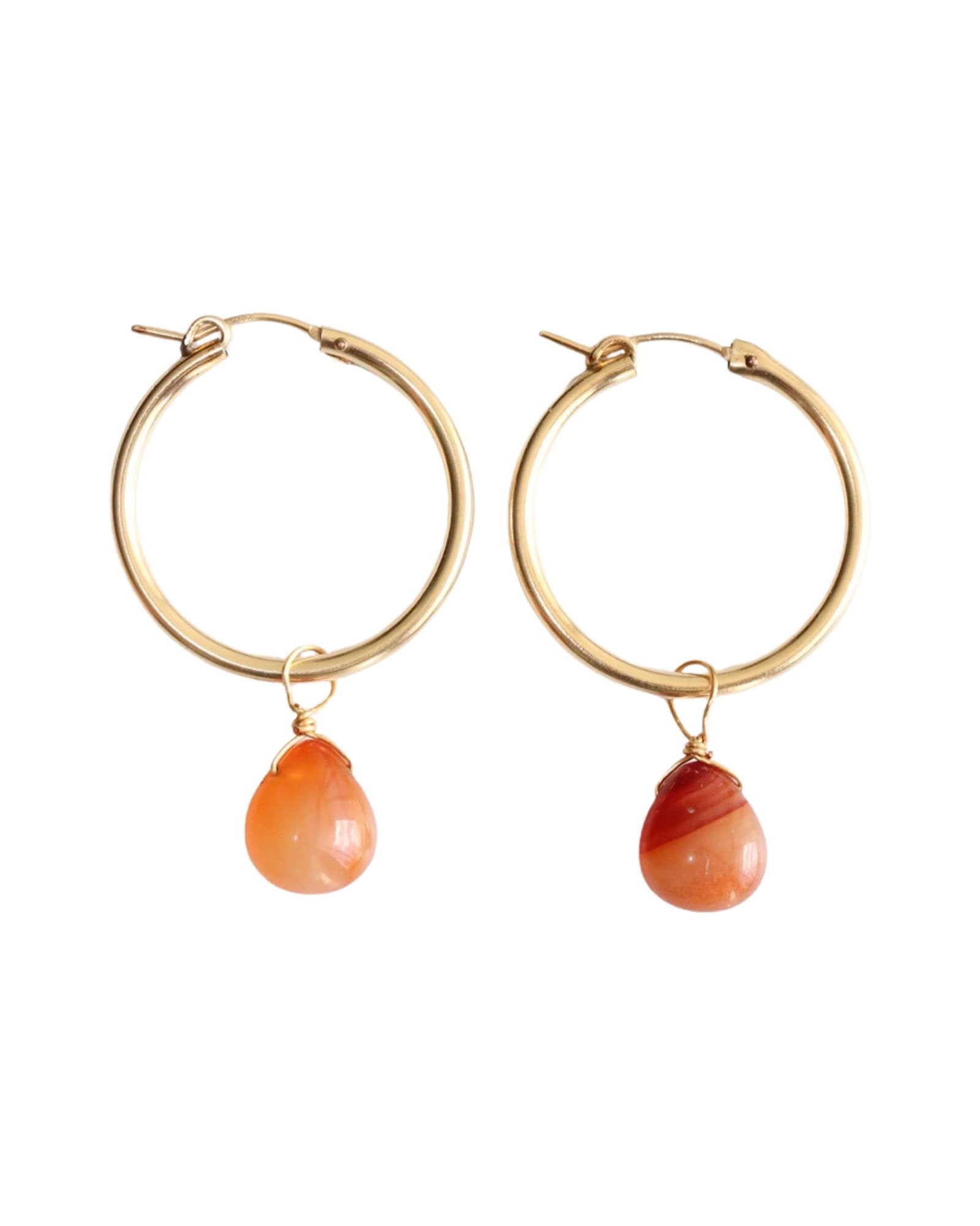 CARNELIAN HOOPS - DE.FINE Collection Jewelry