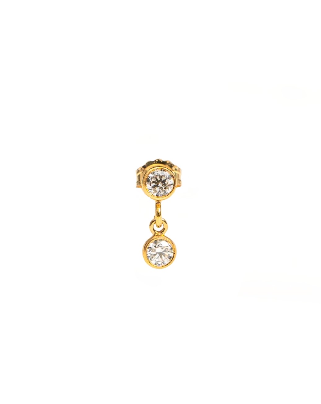 DOUBLE ZIRCON STUD - DE.FINE Collection Jewelry