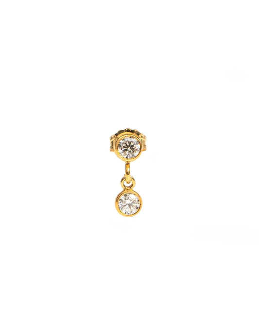 DOUBLE ZIRCON STUD - DE.FINE Collection Jewelry