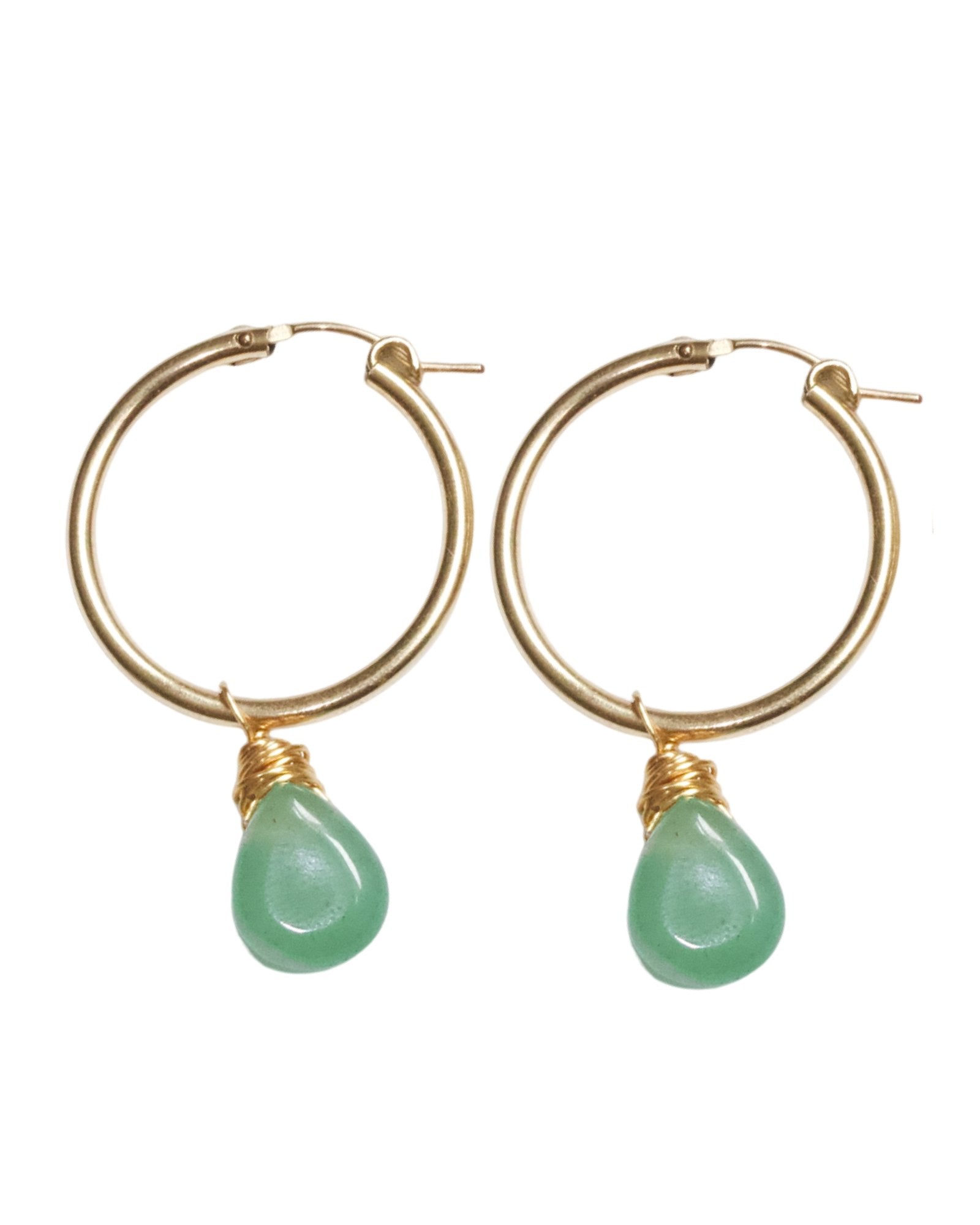 GREEN AVENTURINE HOOPS - DE.FINE Collection Jewelry