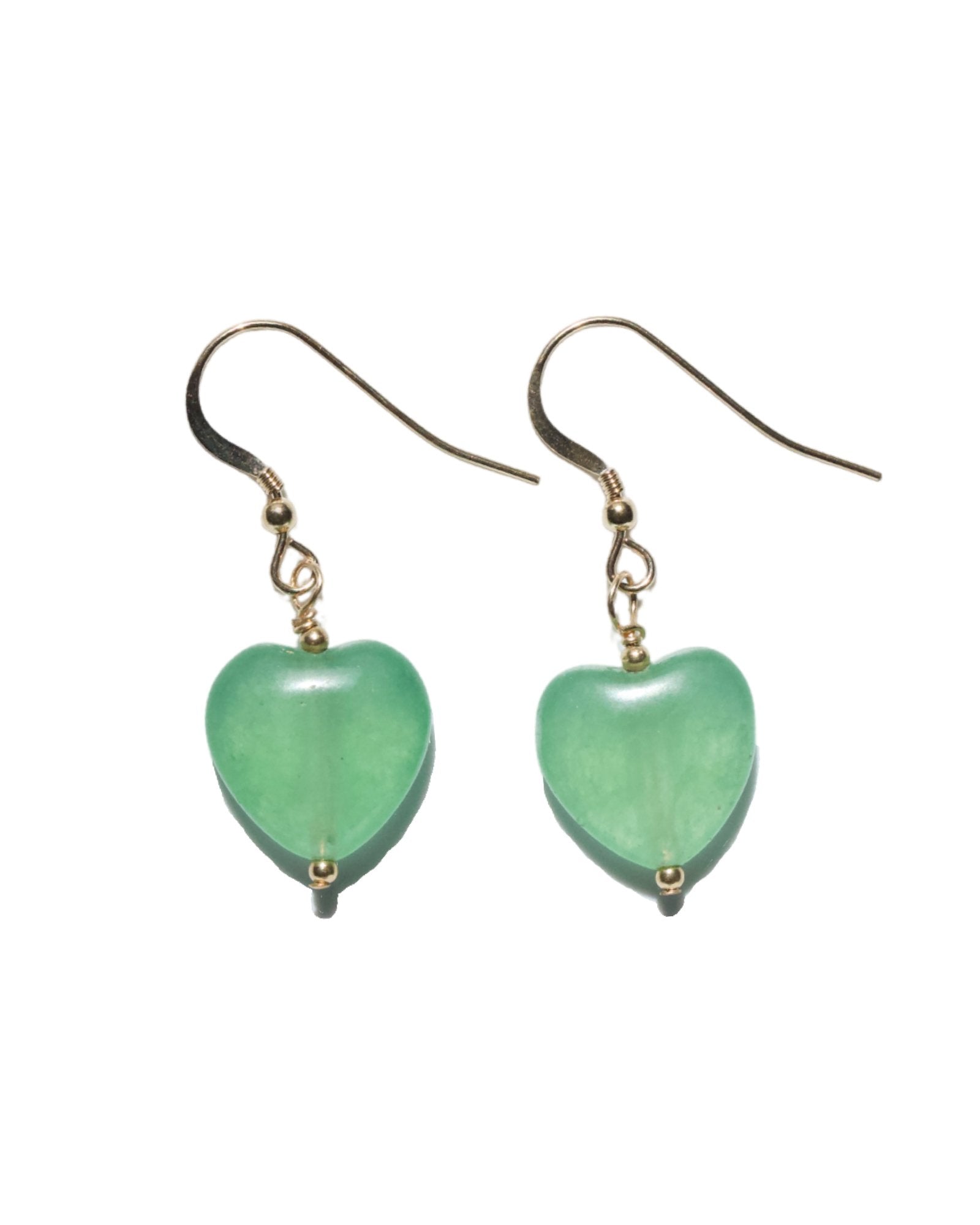 Jade Stone Heart Earrings - DE.FINE Collection Jewelry